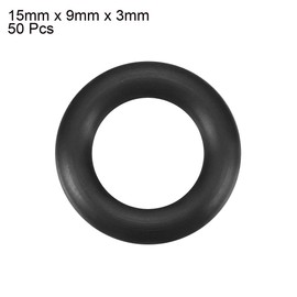 sourcingmap Nitrile Rubber O-Rings 15mm OD 9mm ID 3mm Width, Metric Sealing Gasket, Pack of 50