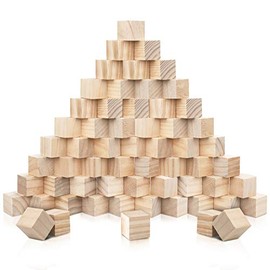Kurtzy Small Wooden Cubes (60 Pack) - 3 x 3 x 3cm (1.18 x 1.18 x 1.18 inch) Wood Cubes - Natural Unfinished Pine Wood Blocks - Educational Craft Cubes for DIY, Stamps, Art & Crafts, Puzzles, Numbers