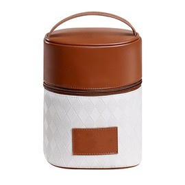 Makeup Bag,Vintage Small Leather Travel Organizer Portable Toiletry Cosmetics Storage Bag with Zipper and Handle for Home Travel Hotel