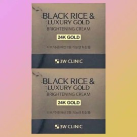 2개 3W클리닉 블랙 라이스 앤 럭셔리 골드 브라이트닝 콜데노신 크림 2 Pack 3W Clinic Black Rice & Luxury Gold Brightening Coldenosing Cream