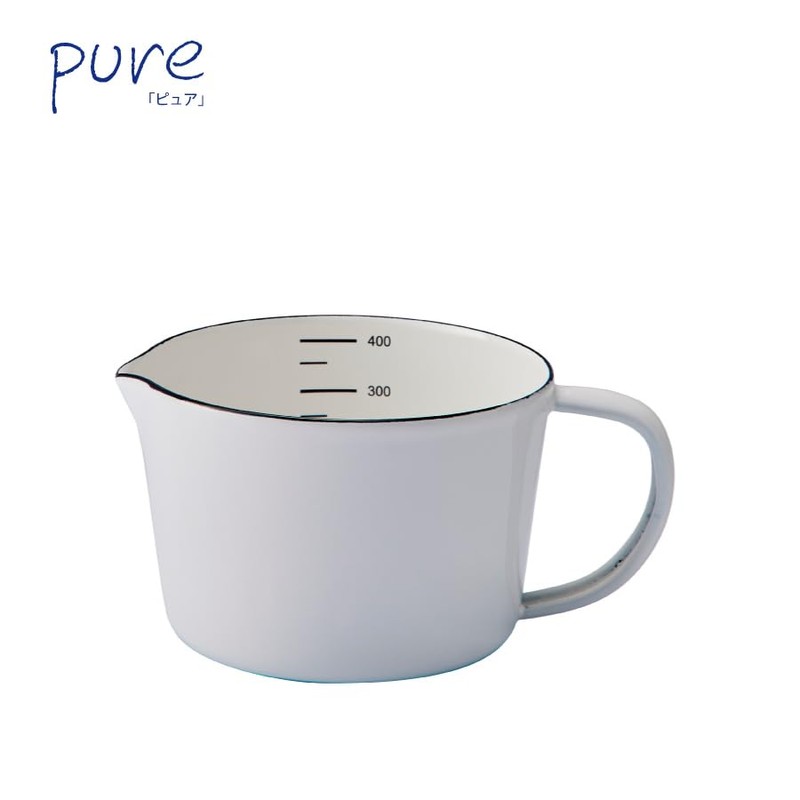 Enameled Pure Enamel Measuring Cup, White, S PU-2308