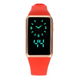 Smart Watch Alloy Silicone Glass 210mah 30m Waterproof LED Fitness Watch for Family Friendly Colleagues Red Band Gold Shell