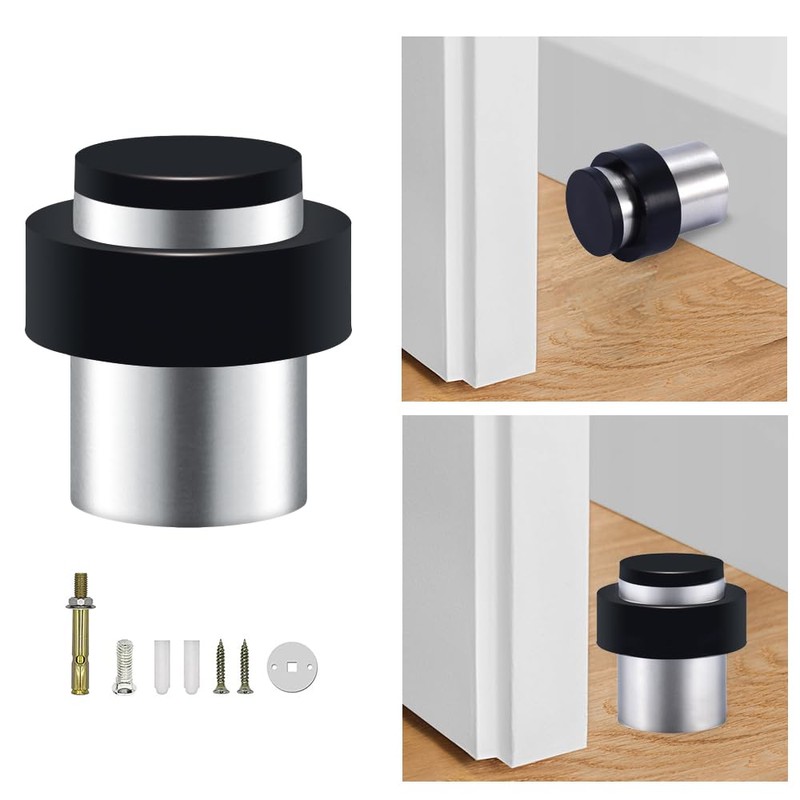Set of 2 Door Stoppers Floor Stainless Steel Door Stopper