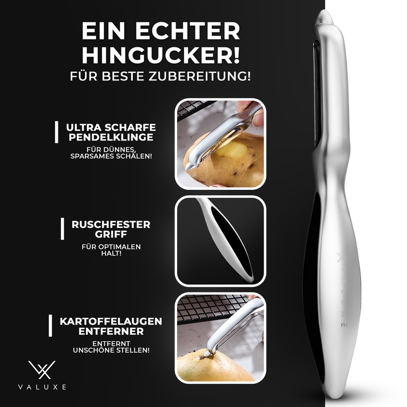 VALUXE® Premium Peeler with Sharp Stainless Steel Blade and Non-Slip