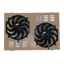 ECMRAD Aluminum Radiator's Fan Shroud Set for 1980-1991 Chevy C10 C20 K10 K20 Pickup Truck C1500 C2500 5.7L 7.4L V8 1986 1985 1982