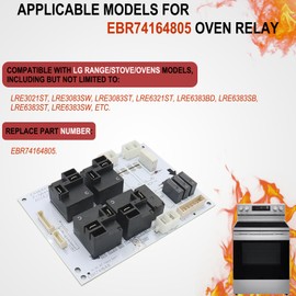 EBR74164805 Range Oven Relay Control Board Replacement for LG Range/Stove/Oven Replaces LRE3021ST, LRE3083SW, LRE3833ST, LRE6321ST, LRE6383BD, LRE6383 SB, LRE6-383ST, LRE6383SW,etc.