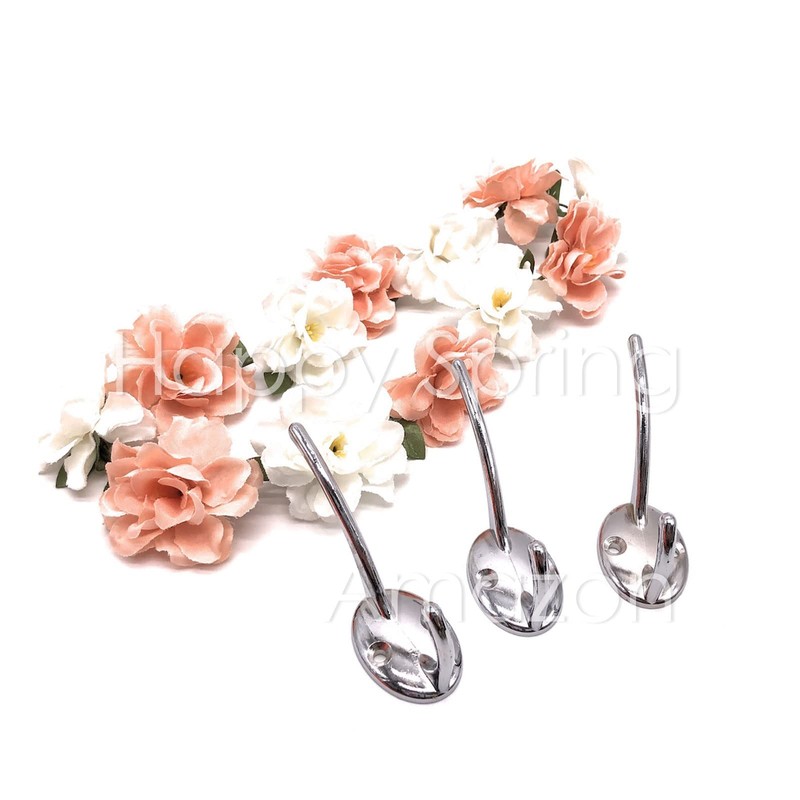 Happy Spring Wall Hanging Hooks Silver Large (Double Hook Shape,