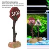 Vitdipy Aquarium Warning Sign Decoration Stable Weighted Base Simulation Resin