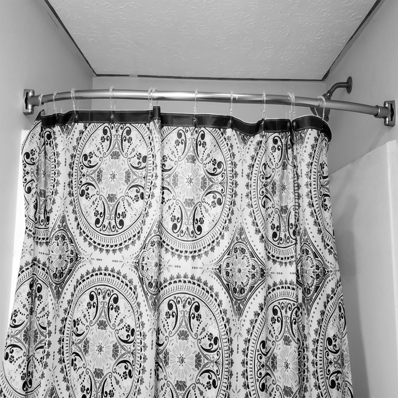 2 Pack Shower Curtain Rod Brackets, Adjustable 180°Rotation, Curved Shower