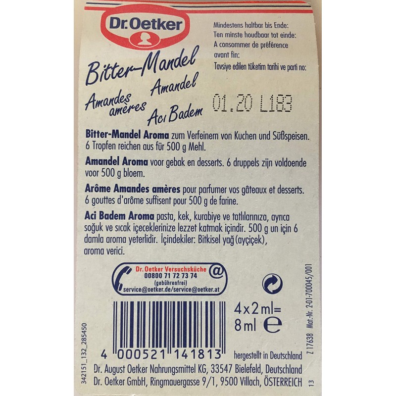 Dr. Oetker Backaroma Bitter-Mandel 4 pcs