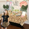 PTECDROTS 4Pcs Leopard Tablecloths, Rectangular Safari Animal Cheetah Print Table