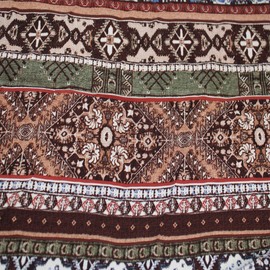 Texco Inc 55" Wide Printed 100% Rayon Challis Fabric by The Yard-155 GSM, Lightweight, Non-Stretched-Apparel, Scarves, Skirts, Dresses, Headbands, Home Decor & DIY, Brown Olive 1 Yard