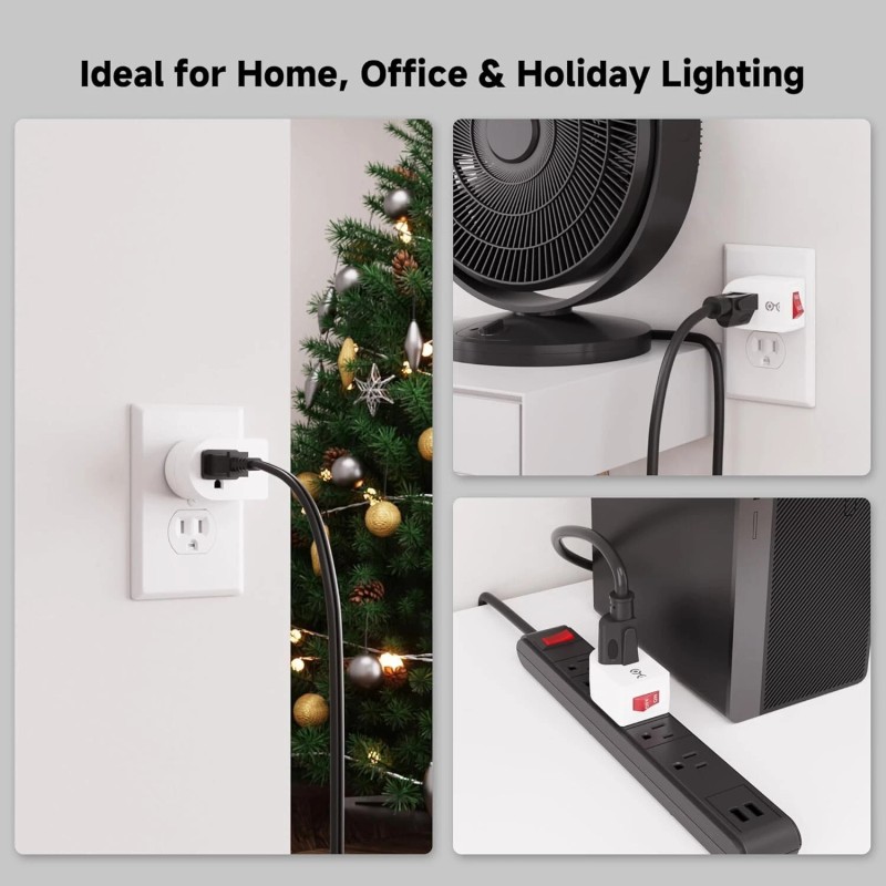 Cable Matters ETL Listed 3 Pack Grounded Outlet with ON