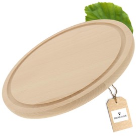 HOFMEISTER® Schneidebrett mit Saftrille aus Holz, 25 cm, schont hochwertige Klingen, verrutscht nicht, antibakterielle Eigenschaften