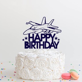 Decoración para tarta de cumpleaños con purpurina azul