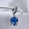Murano Glass Cute Octopus Dangle Charm 925 Sterling Silver Pendant,Girl