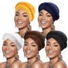DRESHOW Pack of 5 African Women's Turban Braid Headwear Headscarves