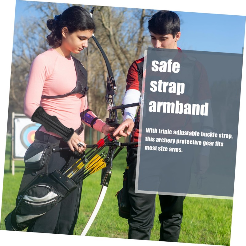 BESPORTBLE 3pcs Fashion Pu Leather Archery Arm Guard Safe Strap