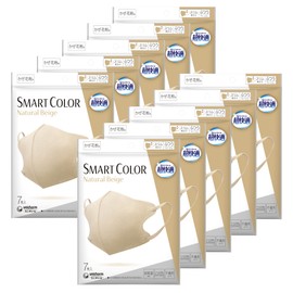 [Bulk Purchase] Super Comfortable Mask, Smart Color, Natural Beige, Non-woven Fabric Masks for Colds and Pollen - Regular Size, 70 Sheets (7 Sheets x 10 Pieces), All Season Color Mask [PM2.5 Compatible] (Virus Splash Cut Filter) [JIS Standards Compliance