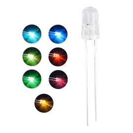 Innfeeltech 100pcs 5mm RGB LED Diode Light DC 3.0~3.4V, 20mA, Slow Flashing LED, Coloured Flashing 5mm LED for DIY Projects