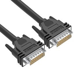 JUXINICE Cable macho a macho DB15 blindaje de lámina y trenzado de cobre estañado, 1,5 m, negro, D-SUB de 15 pines, RS232, cable serie 26AWG (5 pies/1,5 m, macho a macho)