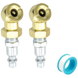 TAODAN 2PCS American Style Air Valve Ferrule Fitting 1/4NPT Portable Brass Closed Ball Air Chuck Tire Inflator Gauge Nozzle For Air Compressor Trucks Buses