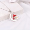 FLYOW Moon Necklace for Women 925 Sterling Silver Mushroom Necklaces