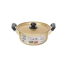 Pearl Metal HB-6607 Two-Handled Pot, 7.1 inches (18 cm), Aluminum, For Gas Fires, Boiled Food, Cookall