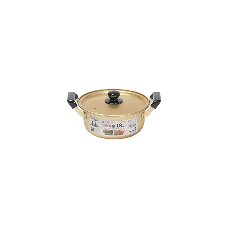 Pearl Metal HB-6607 Two-Handled Pot, 7.1 inches (18 cm), Aluminum,