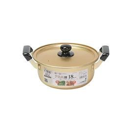 Pearl Metal HB-6607 Two-Handled Pot, 7.1 inches (18 cm), Aluminum, For Gas Fires, Boiled Food, Cookall