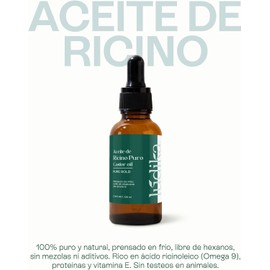Aceite de Ricino Puro 120 ml Nutre e Hidrata para Cabello Pestañas Cejas Barba Uñas Prensado en Frío Sin Hexanos