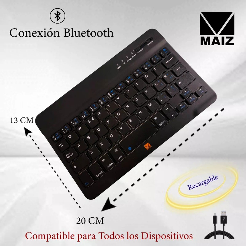 Maíz Funda Protectora C/teclado Bluetooth Para 7 Y 8 Pulgadas
