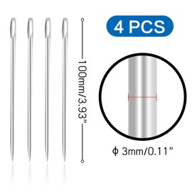 YIEMI Sewing Needles，4 Inch Large Eye Embroidery Needles for Handsewing、Embroidery、DIY(4 Pcs)