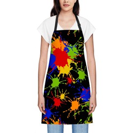 Smooffly Abstract Flowers Full Arrangement Apron Adjustable Bib Chef Aprons Cooking Apron Unisex Women Men Aprons Perfect for Home Kitchen, Baking, Gardening, Restaurant, Coffee house BBQ
