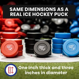 Crazy Puck Street Hockey Puck Set – Lightweight and Soft Rubber Ice Hockey Pucks for Practice Shooting, Stickhandling and Passing – Indoor and Outdoor Hockey Equipment (Pack of 6)