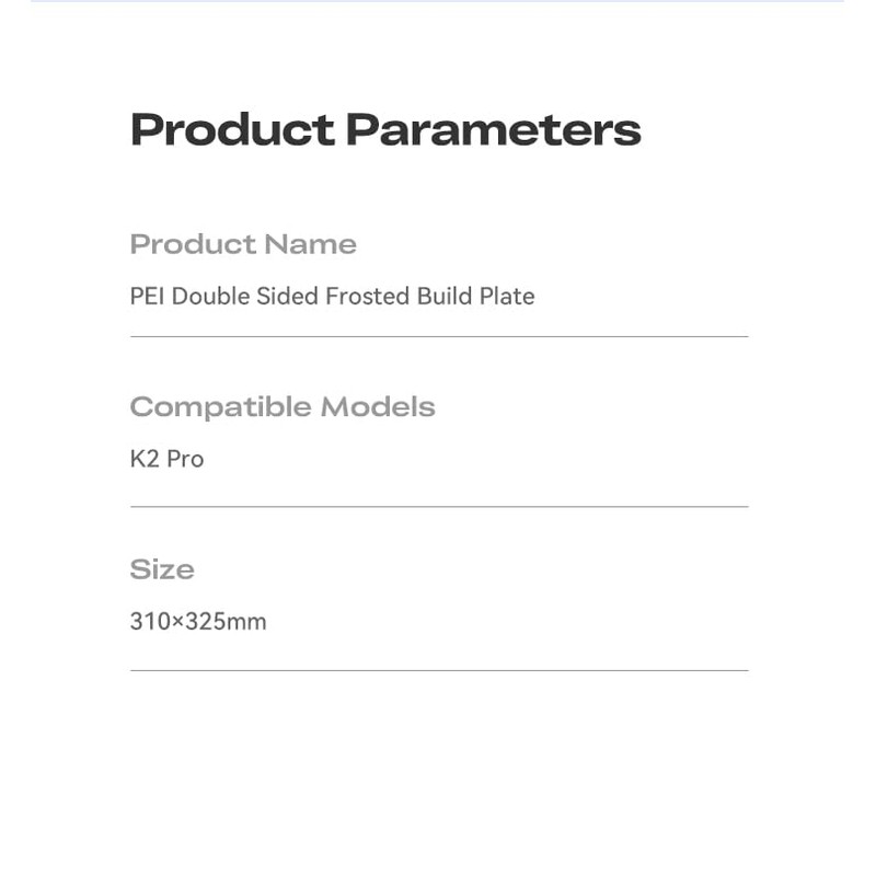 Creality K2 Pro PEI Double Sided Frosted Build Plate 310