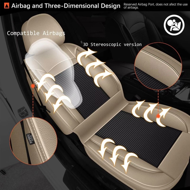 Unbranded PU Leather Protector Car 5 Seat Covers Front Rear