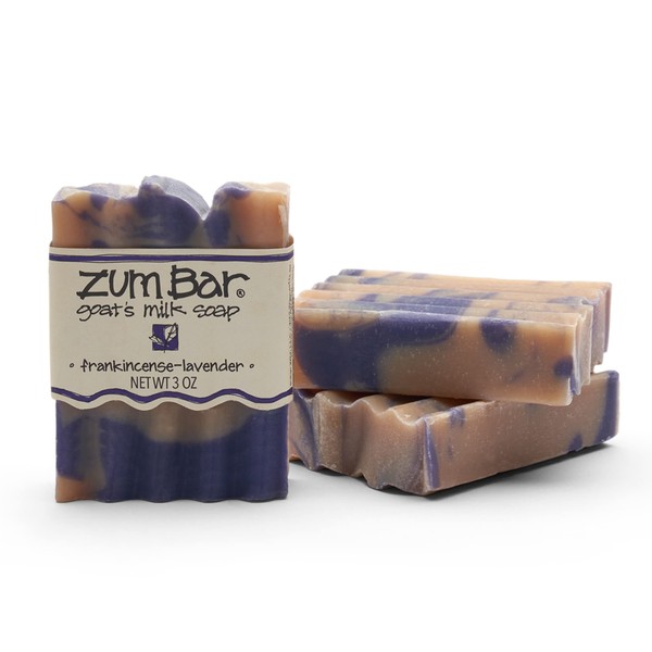 Indigo Wild Zum Bar Goat's Milk Soap - Frankincense-Lavender - 3 oz (3 Pack)