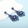 Kercisbeauty Statement Blue Crystals Dangle Drop Earrings Women Girls Rhinestones