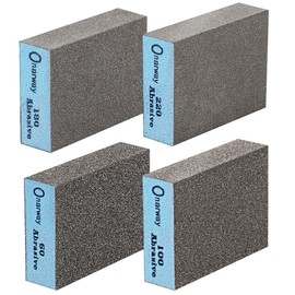 Onarway Sanding Sponges 4 Pack Wet and Dry Dual-use, Coarse and Fine Sanding Blocks - 60/100/180/220 Grits 4 Different Specifications, Washable and Reusable, Ideal for Wood Metal Wall Polish
