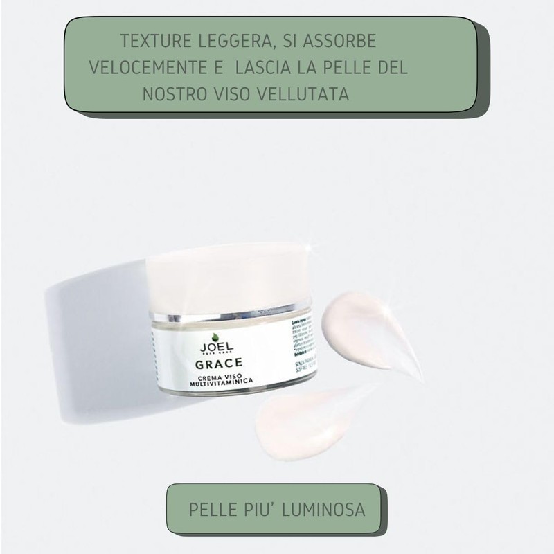 Joel skin care - GRACE Feuchtigkeitsspendende Gesichtscreme Anti-Age mit Hyaluronsäure,