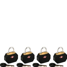 Lewis N. Clark TSA Padlocks/4 pack (Black)