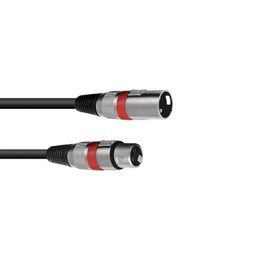 OMNITRONIC XLR Cable 3-Pin 3 m Black / RT Audio Cable with 3-Pin XLR Connectors
