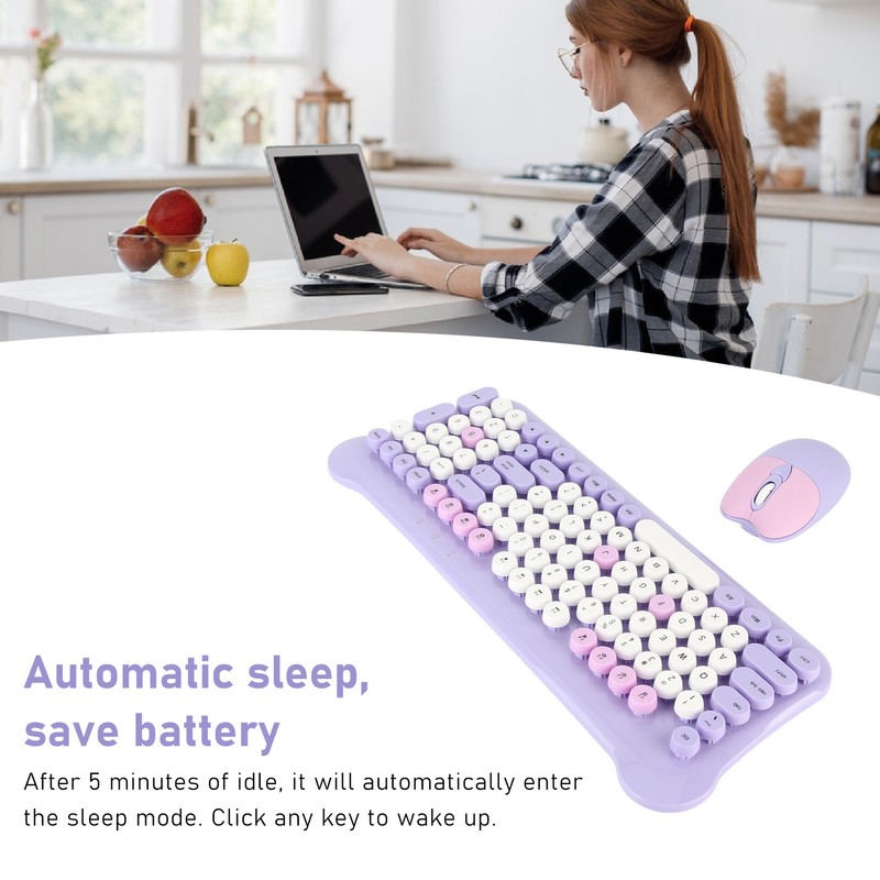Wireless Keyboard and Mouse 2.4Ghz Connection Cute Keyboard Mouse Set