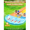 Sloosh 22.5ft x 82in Waves Triple Lawn Water Slide,Heavy Duty