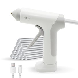 Cordless Hot Glue Gun, 15s Fast heating, Rechargeable Battery, USB-C Fast Charging, Smart Temp Control, Includes 20 Glue Sticks for DIY Crafts, Home Repairs & School Projects