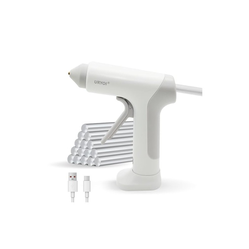 Cordless Hot Glue Gun, 15s Fast heating, Rechargeable Battery, USB-C