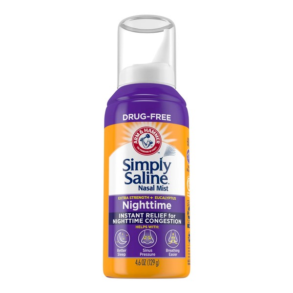 Simply Saline Plus Nighttime Formula Nasal Mist Eucalyptus Extra Strength