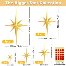 SFNN Mid Century Modern Decor,3D Star Art Wall Sculpture,Vintage Starburst Wall Decor