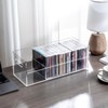 MyGift Modern Premium Clear Acrylic Stackable CD Holder Rack with